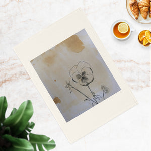 Open image in slideshow, Cotton Tea Towel with Pansy
